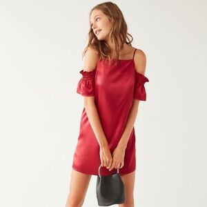 Urban  Outfitters Cold Shoulder Satin Dress